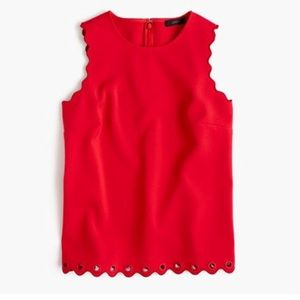 J. Crew Scalloped Top with Grommets